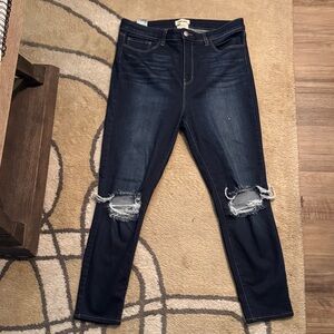 L’AGENCE Dark Blue Distressed Jeans